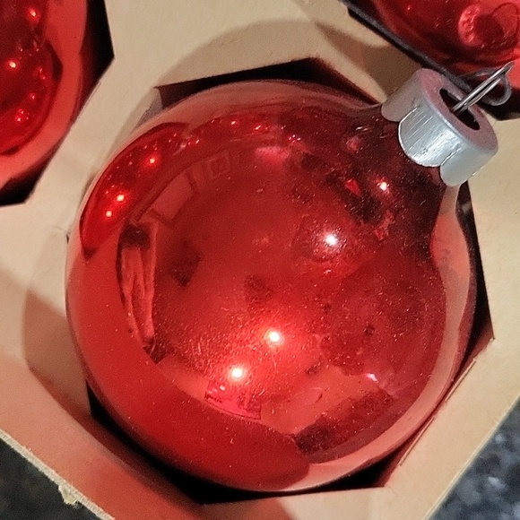 2 boxes (22) Red and Pink Vintage  Noelle glass Christmas tree ornaments w boxes - Picture 3 of 7